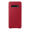 Samsung Galaxy S10 Leather Back Cover - Red