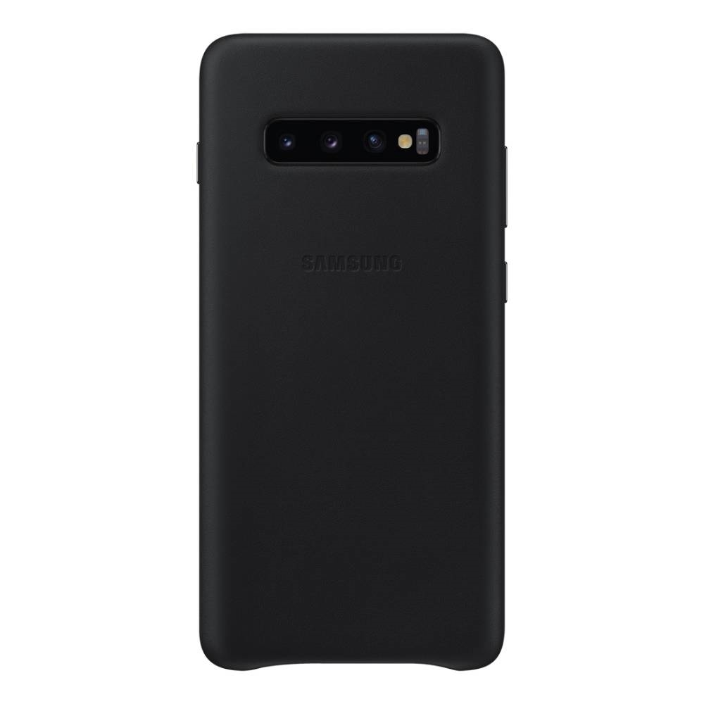 Samsung Leather Back Cover for Galaxy S10+ Plus - Black ...