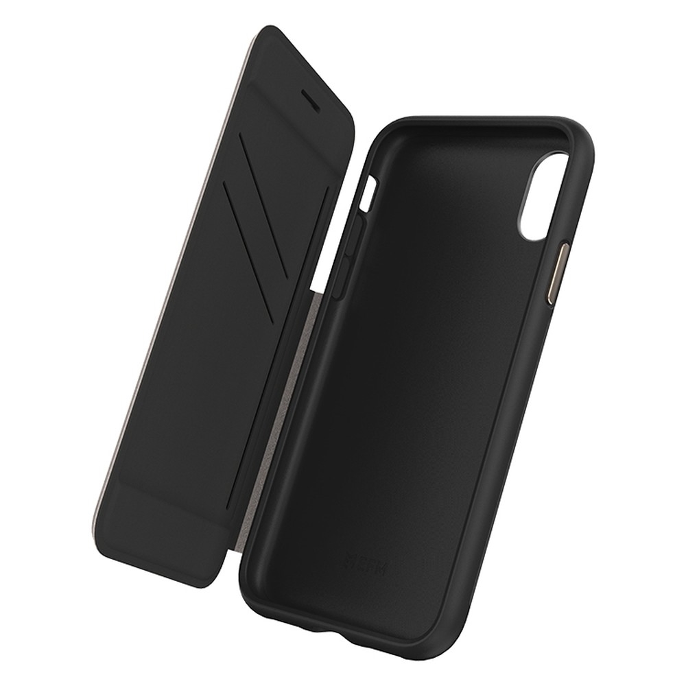 EFM Monaco Leather D30 Wallet Case for iPhone X & XS (Gold) AUDITECH