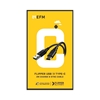 EFM 2M Flipper USB To USB Type-C Charge & Sync Cable 5 Year Warranty - Black