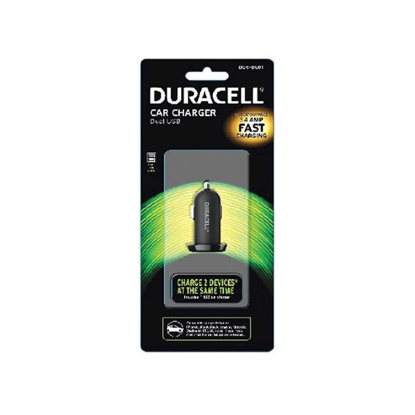 Duracell Car Charger Dual USB 3.4A Fast Charging