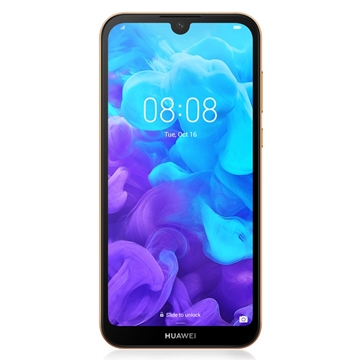 Huawei Y5 2019 (Dual 4G SIM, Faux Leather, 32GB/2GB) - Amber Brown