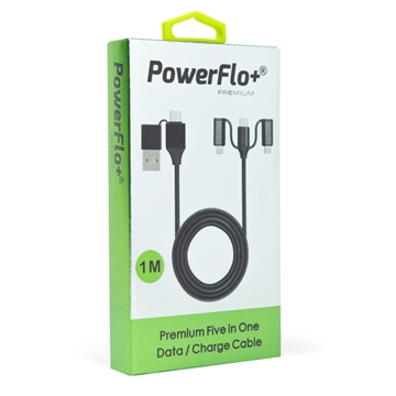 PowerFlo+ Premium Five in One 1M Data/Charge Cable