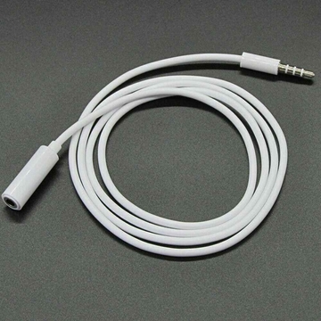 3.5mm Audio Extension Cable 4 Pole Male to Female  1M - White