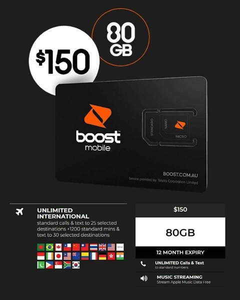 Boost Mobile $150 Recharge Voucher - Digital