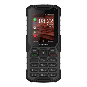 Aspera R40 (4G/LTE, IP68 Rated, Rugged Phone) - Black