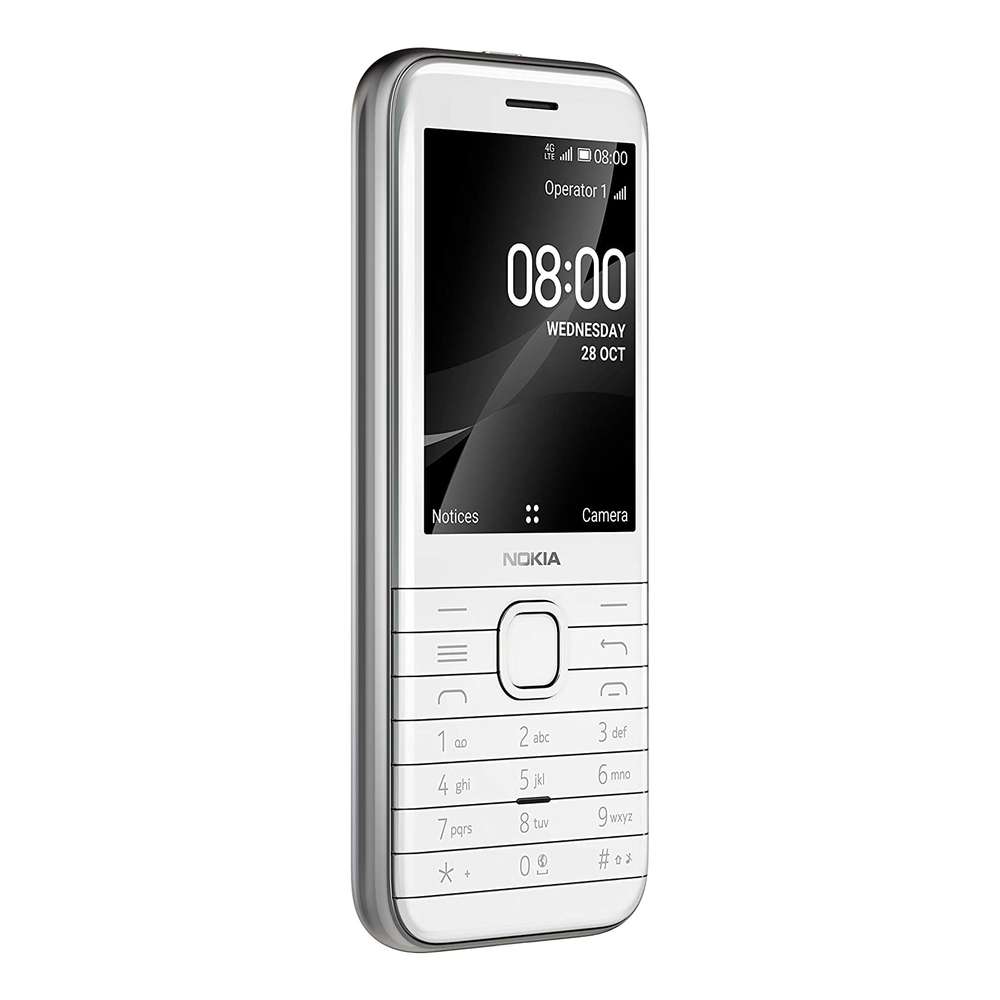 Nokia 8000 Dual SIM 3G/4G Senior Mobile Phone (White) AUDITECH