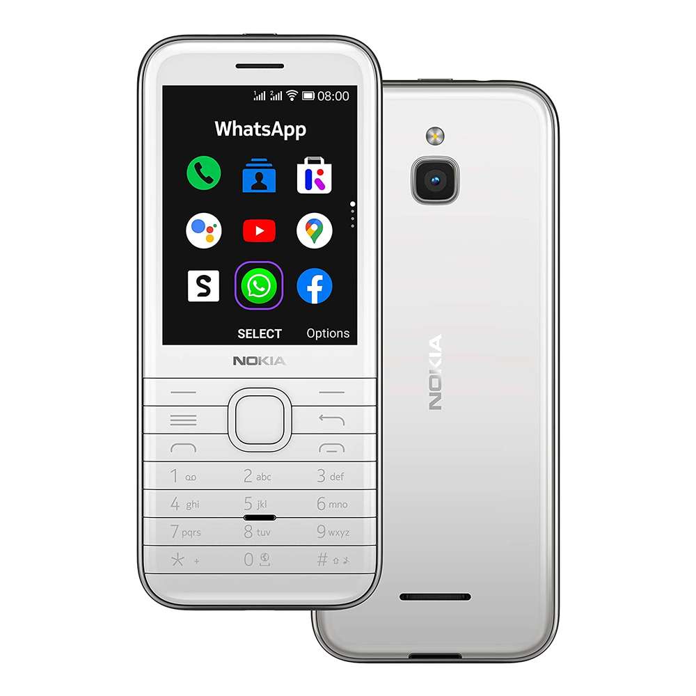 Nokia 8000 Dual SIM 3G/4G Senior Mobile Phone (White) AUDITECH