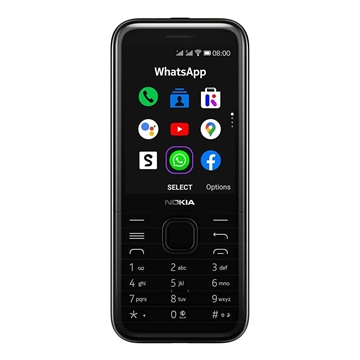 Nokia 8000 4G (Dual SIM 4G/3G, Keypad, Senior Phone, 4G/512M) - Black