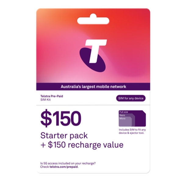 Telstra $150 Prepaid SIM Starter Kit - Activate by 27/6/2024