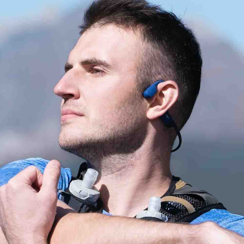 Shokz OPENRUN Open-Ear Bone Conduction Headphones (Bluetooth 5.1, IP67 ...