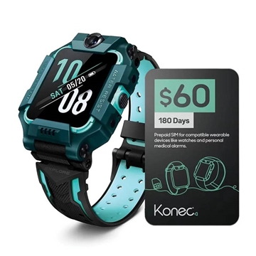 imoo Smartwatch Phone Z6 Konec SIM Bundle 180 Plan - Green