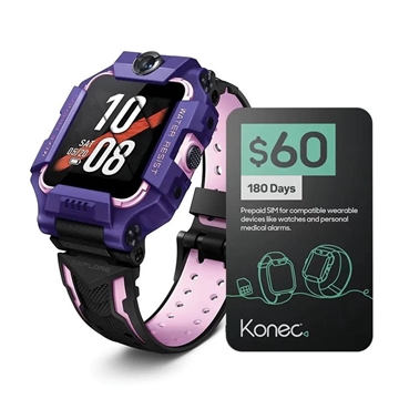 imoo Smartwatch Phone Z6 Konec SIM Bundle 180 Plan - Purple