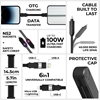 Picture of Rolling Square inCharge® X 100W 6 in 1 Keyring Cable - Lava Black