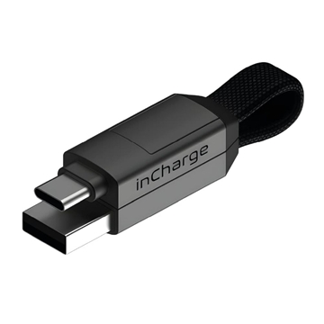 Picture of Rolling Square inCharge® 6 in 1 Keyring Cable - Mercury Grey