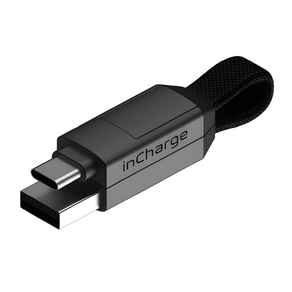 Picture of Rolling Square inCharge® 6 in 1 Keyring Cable - Mercury Grey