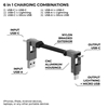 Picture of Rolling Square inCharge® 6 in 1 Keyring Cable - Mercury Grey