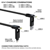 Picture of Rolling Square inCharge® XL 30CM 100W 6 in 1 Travel Charging Cable - Urban Black