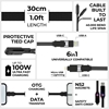 Picture of Rolling Square inCharge® XL 30CM 100W 6 in 1 Travel Charging Cable - Urban Black