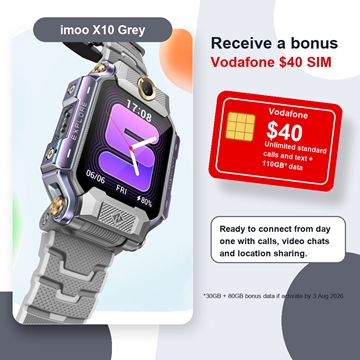 imoo Smartwatch Phone X10 (Flip Dual Camera, 4G Video Call, IP68, GPS Tracking) - Grey