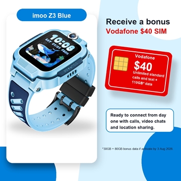 imoo Smartwatch Phone Z3 (4G Video Call, GPS Tracking, IP68, 740mAh Battery) - Blue