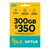 Optus $350 Prepaid Mobile Phone SIM 300GB Data 365 Day Expiry