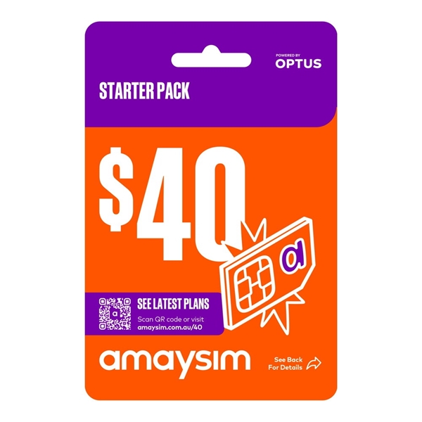 Amaysim $40 Prepaid Mobile Phone SIM 80GB Data 28 Day Expiry